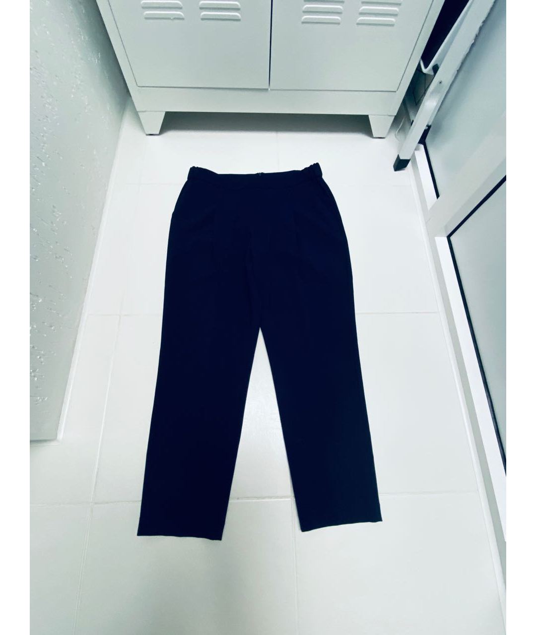 ERIKA CAVALLINI Темно-синие шерстяные прямые брюки, фото 9