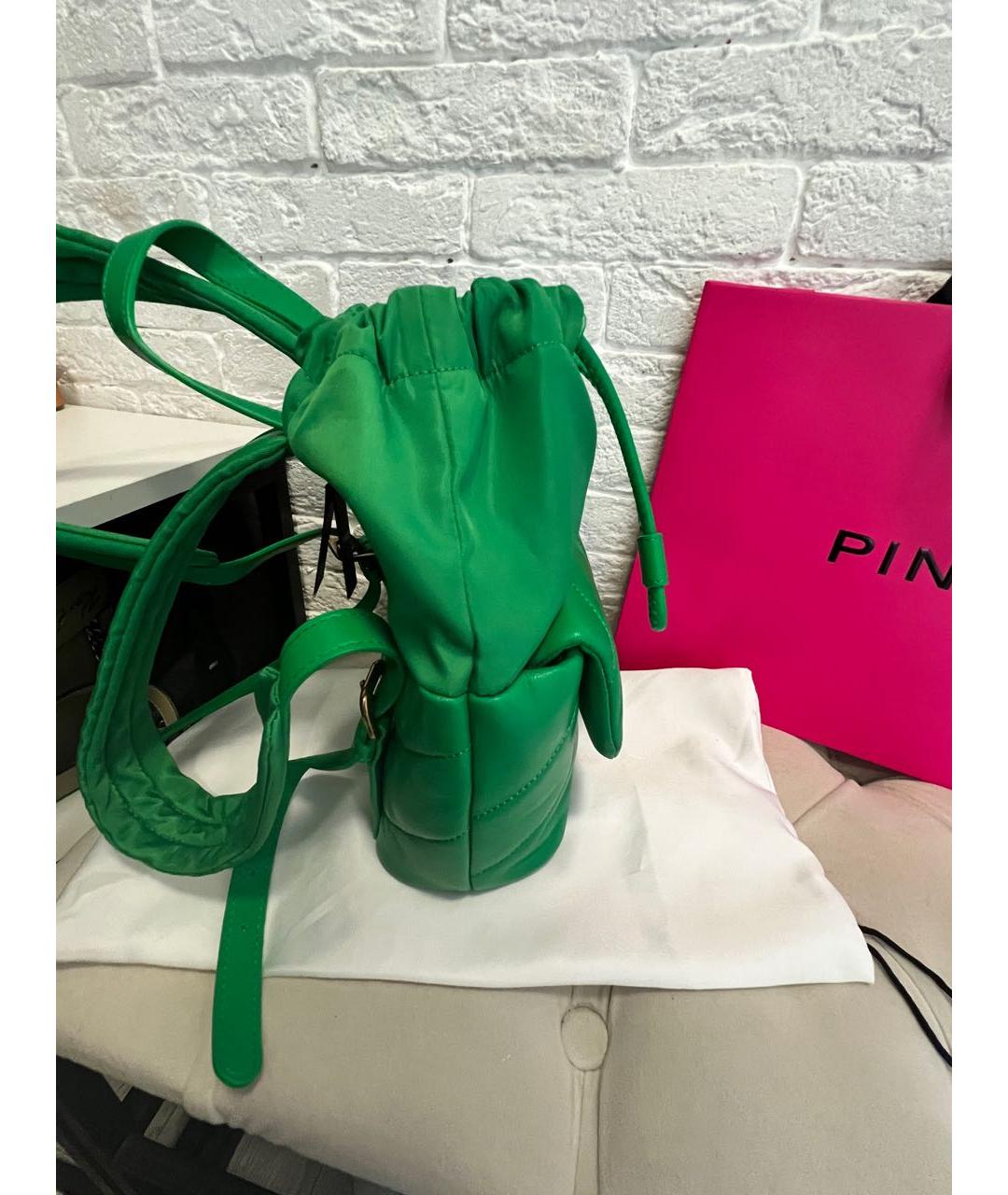 PINKO Зеленый кожаный рюкзак, фото 6