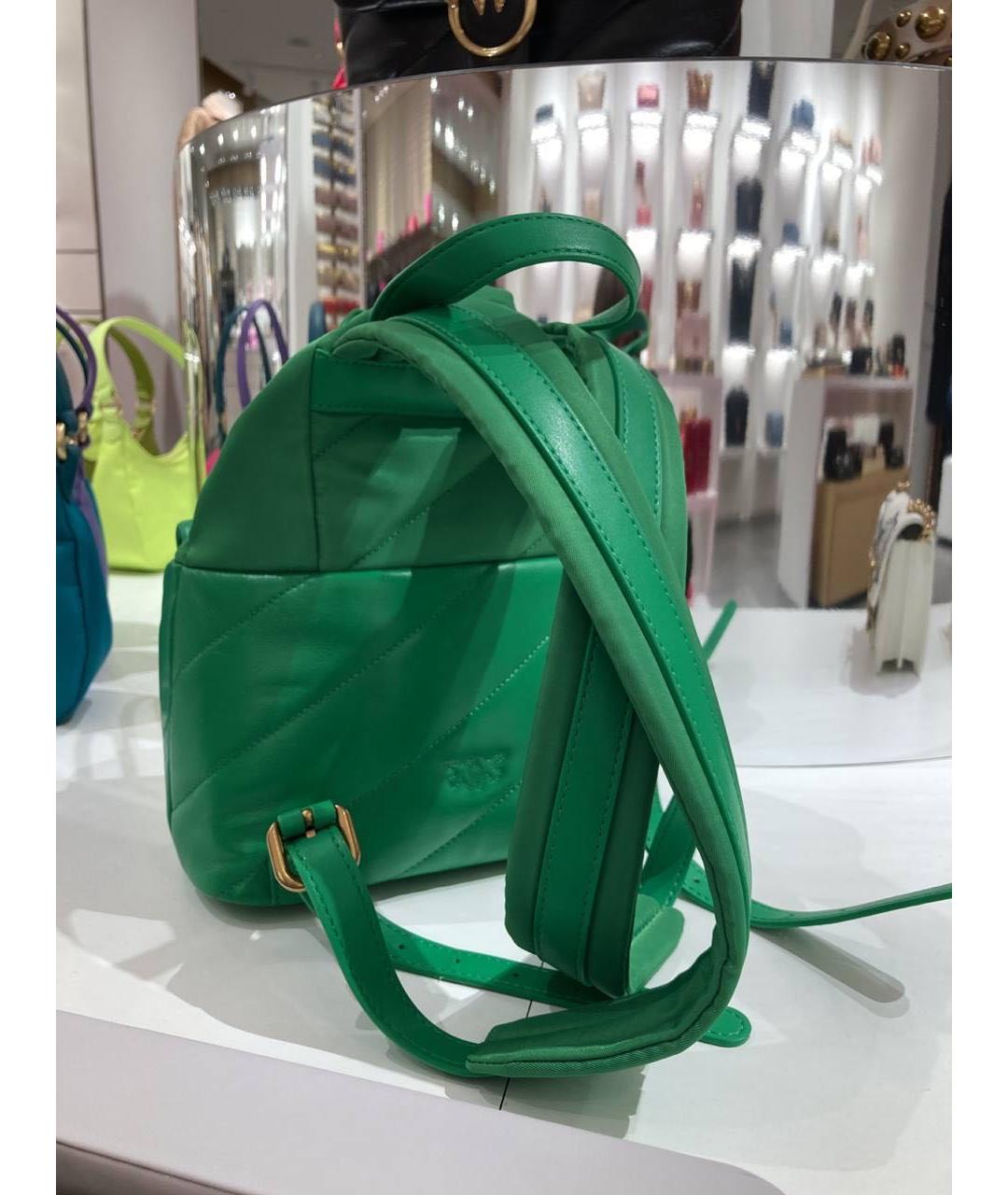 PINKO Зеленый кожаный рюкзак, фото 2