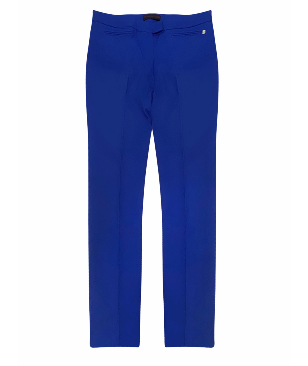 TRUSSARDI Синие полиэстеровые прямые брюки, фото 1