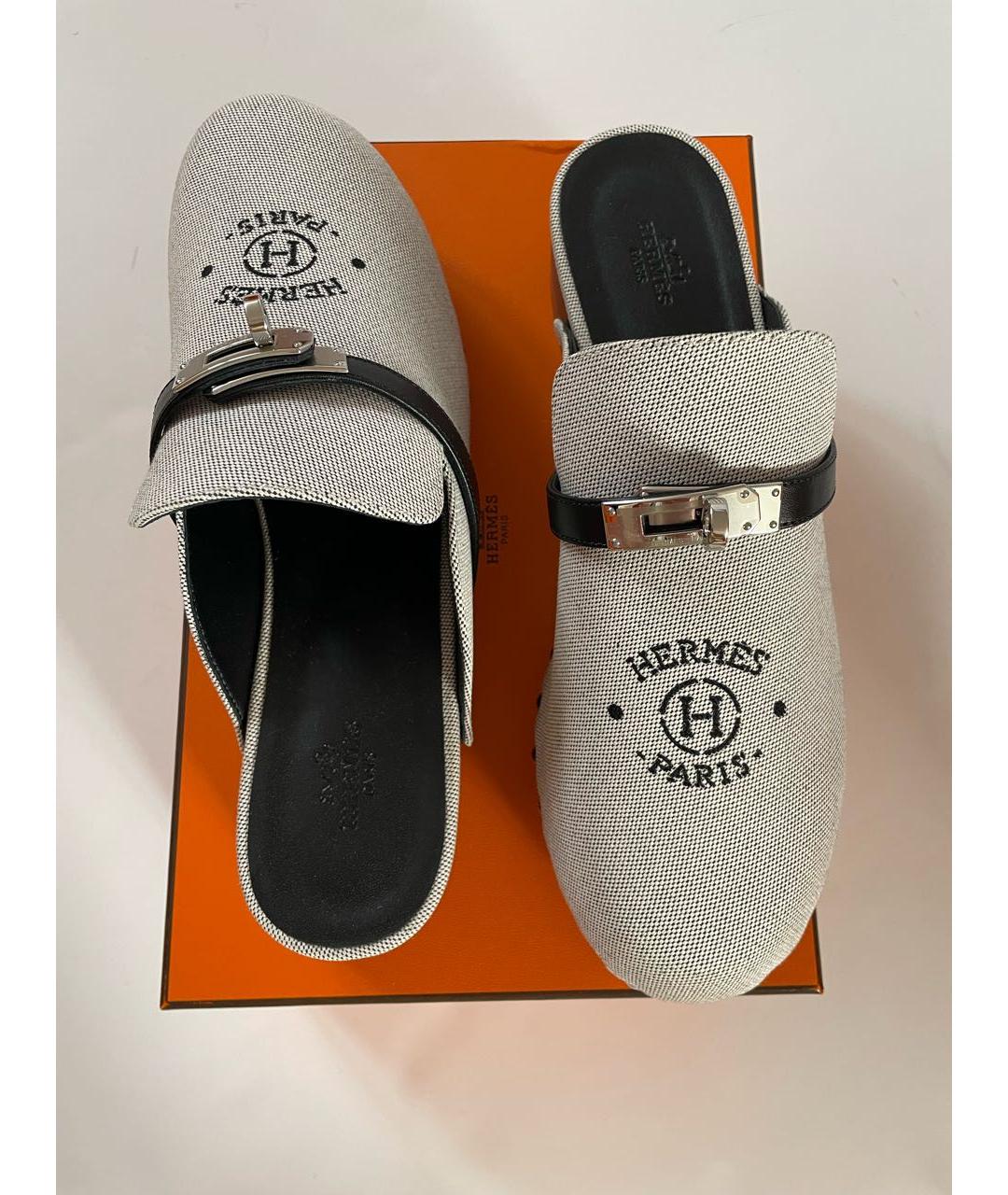 HERMES Текстильные сабо, фото 6