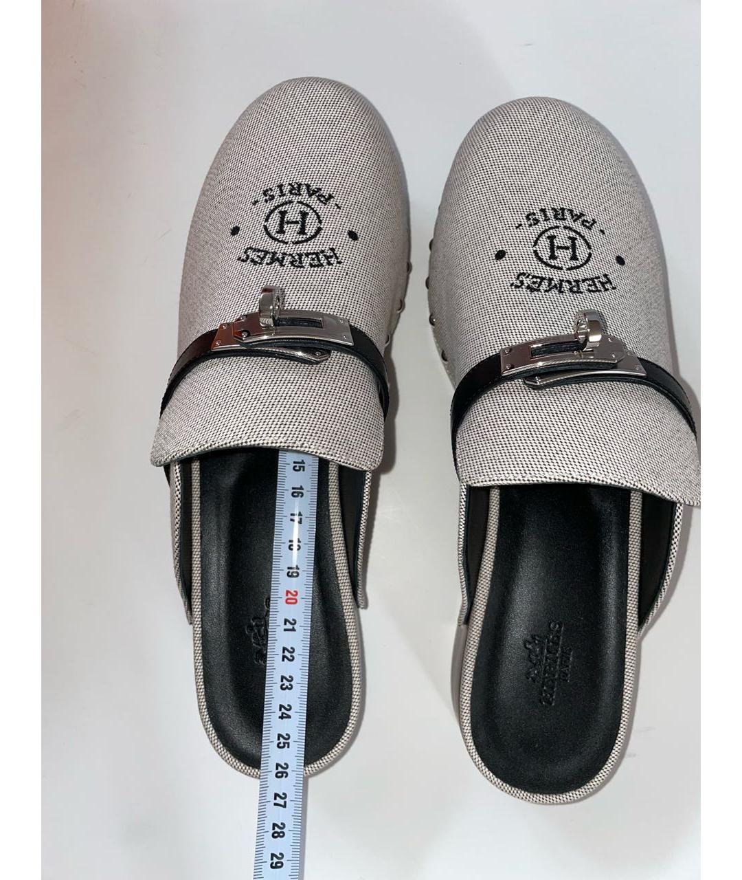 HERMES Текстильные сабо, фото 5