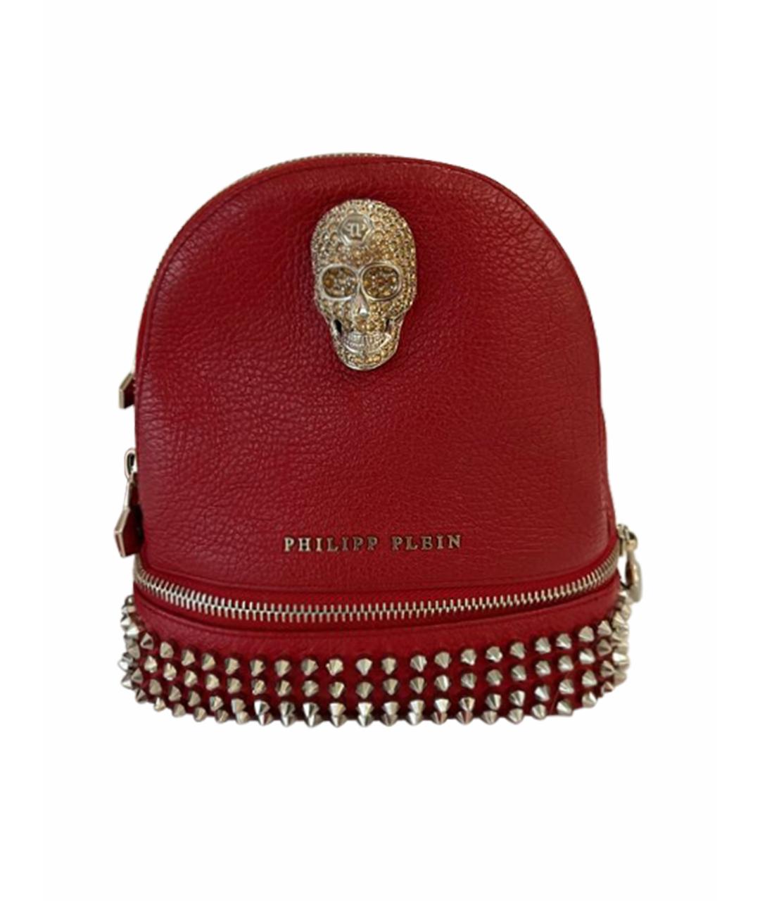 PHILIPP PLEIN Красный кожаный рюкзак, фото 1