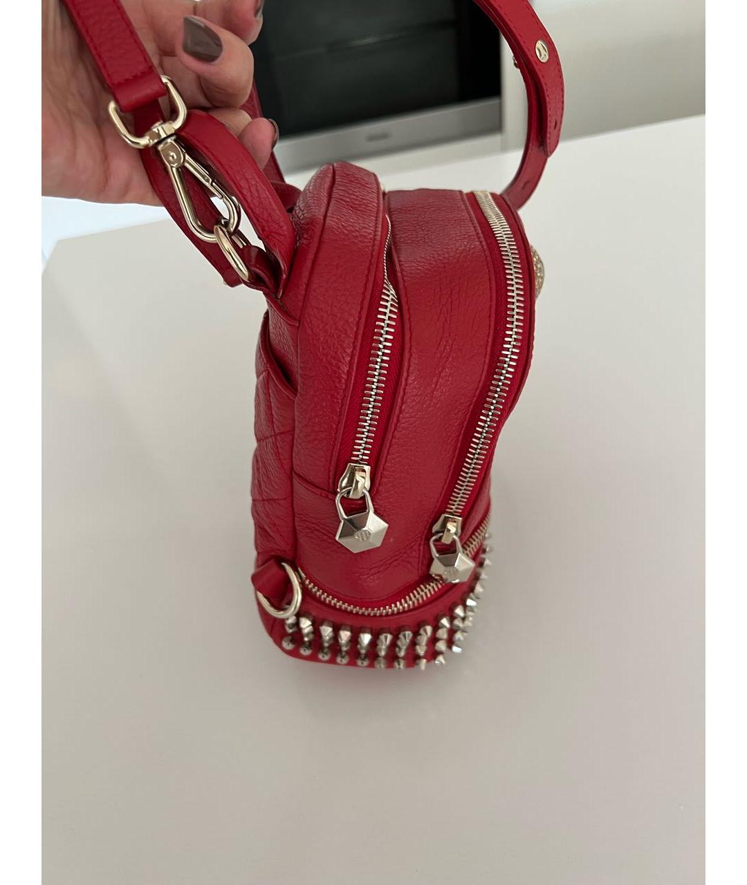 PHILIPP PLEIN Красный кожаный рюкзак, фото 4