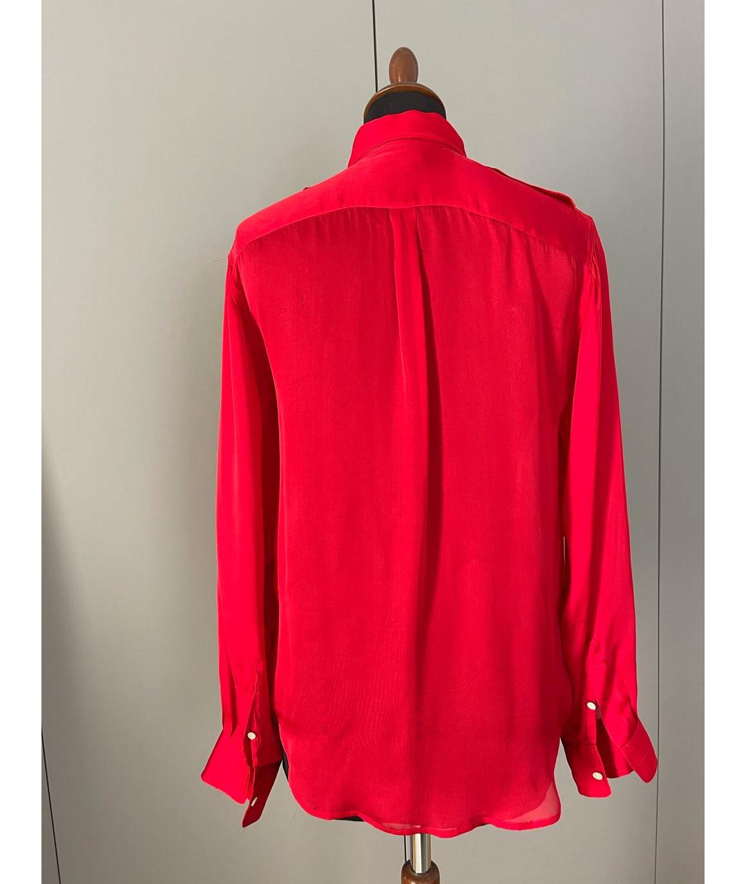 RALPH LAUREN Красная шелковая блузы, фото 2
