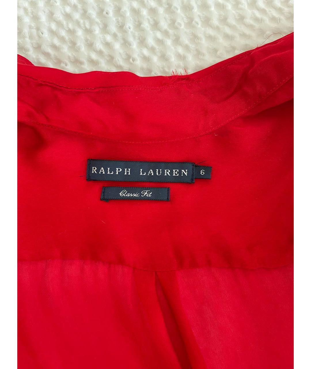 RALPH LAUREN Красная шелковая блузы, фото 7