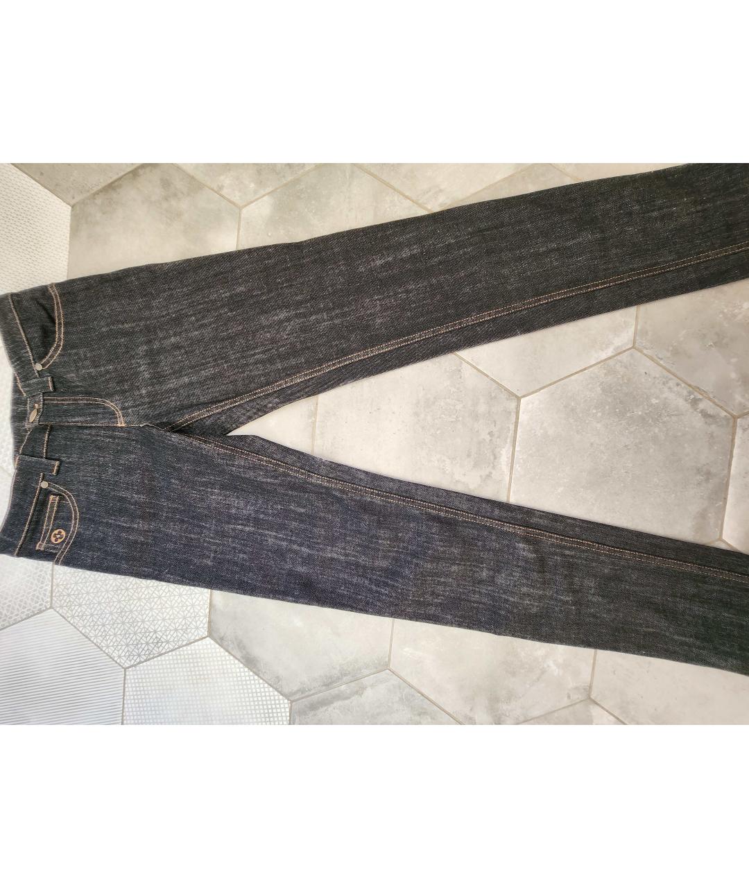 LOUIS VUITTON PRE-OWNED Черные хлопковые джинсы слим, фото 9