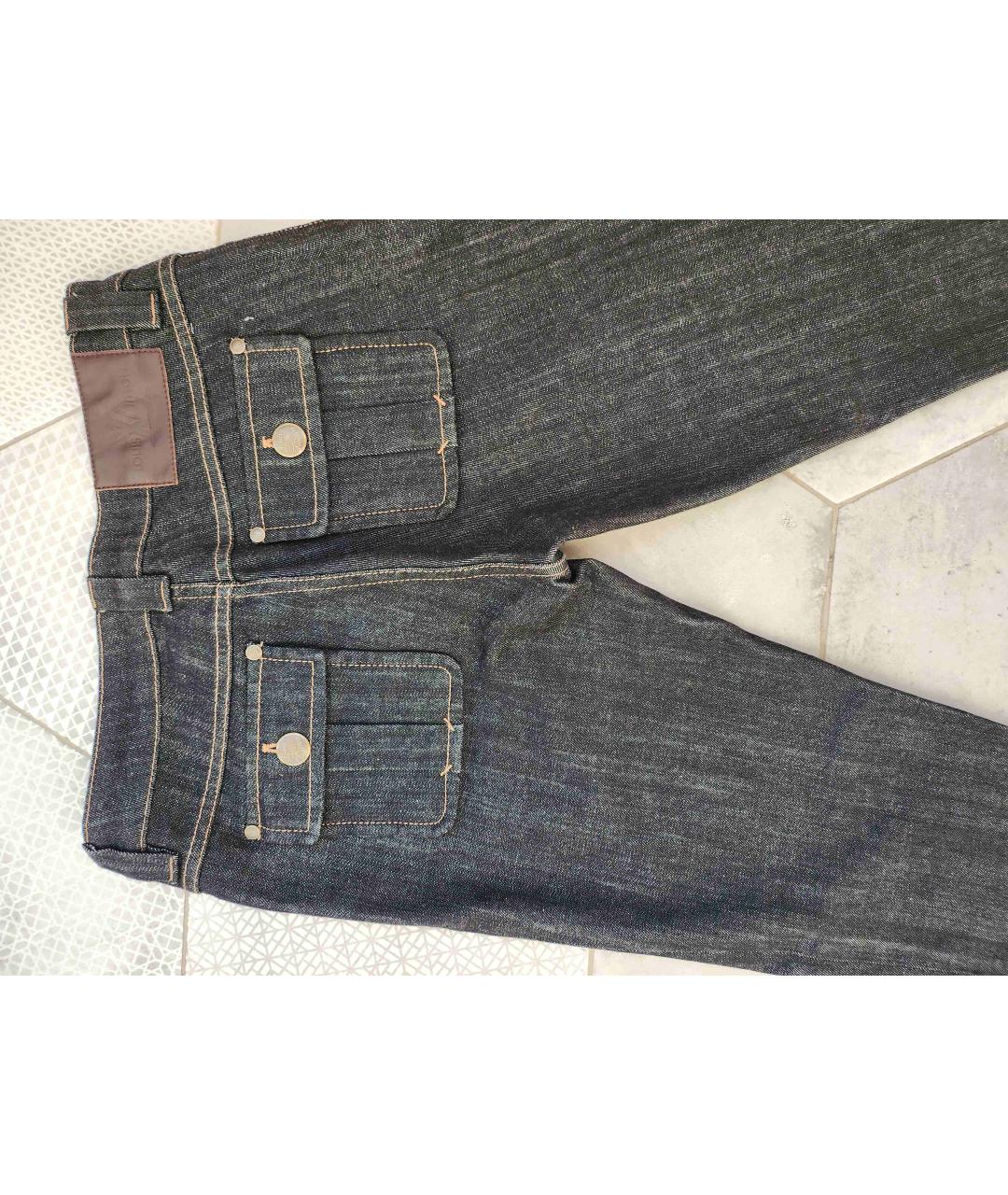 LOUIS VUITTON PRE-OWNED Черные хлопковые джинсы слим, фото 5
