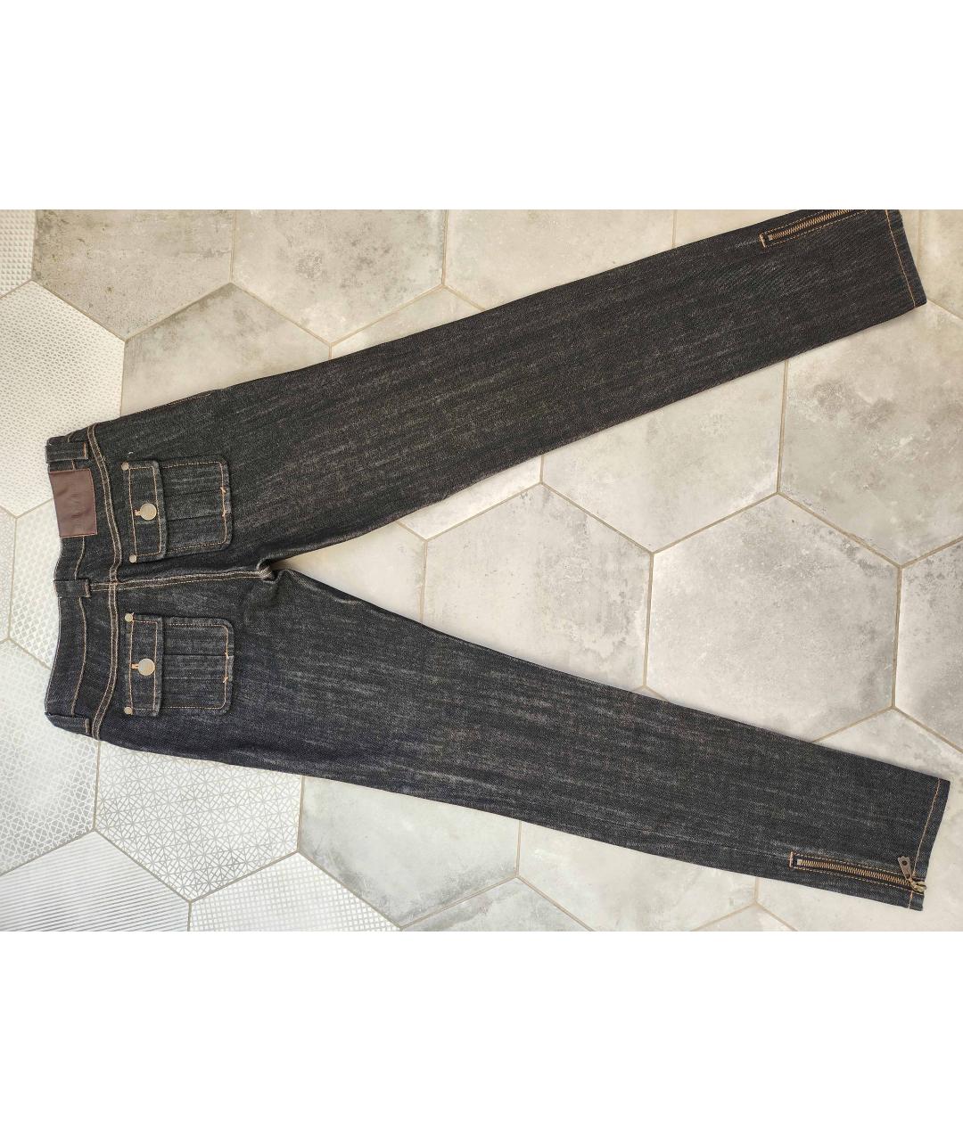 LOUIS VUITTON PRE-OWNED Черные хлопковые джинсы слим, фото 2