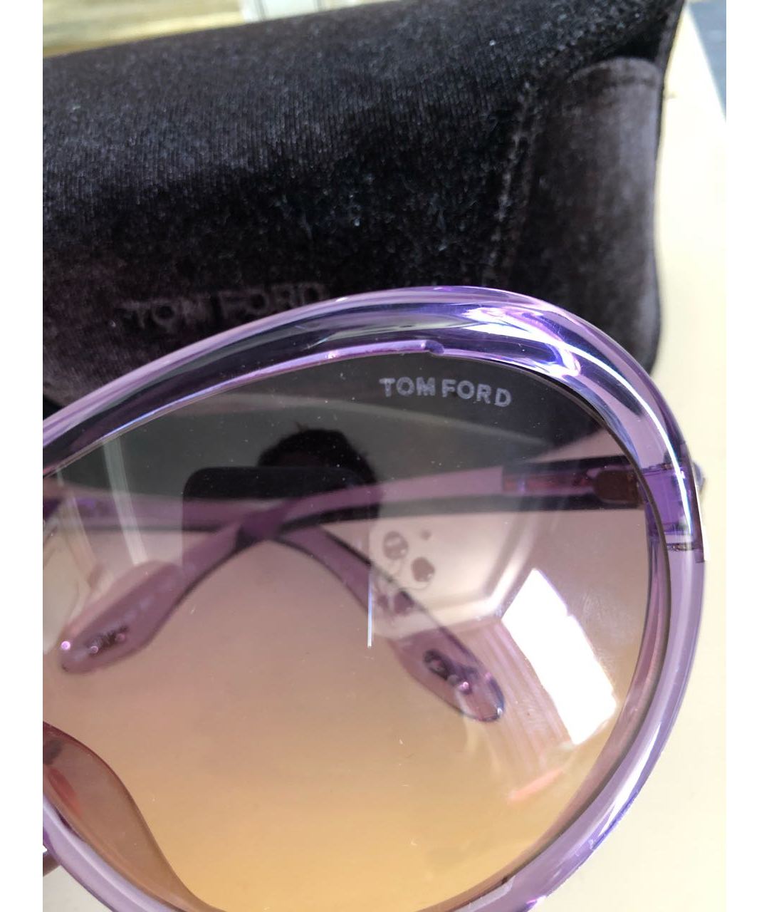 TOM FORD Фиолетовые пластиковые солнцезащитные очки, фото 6