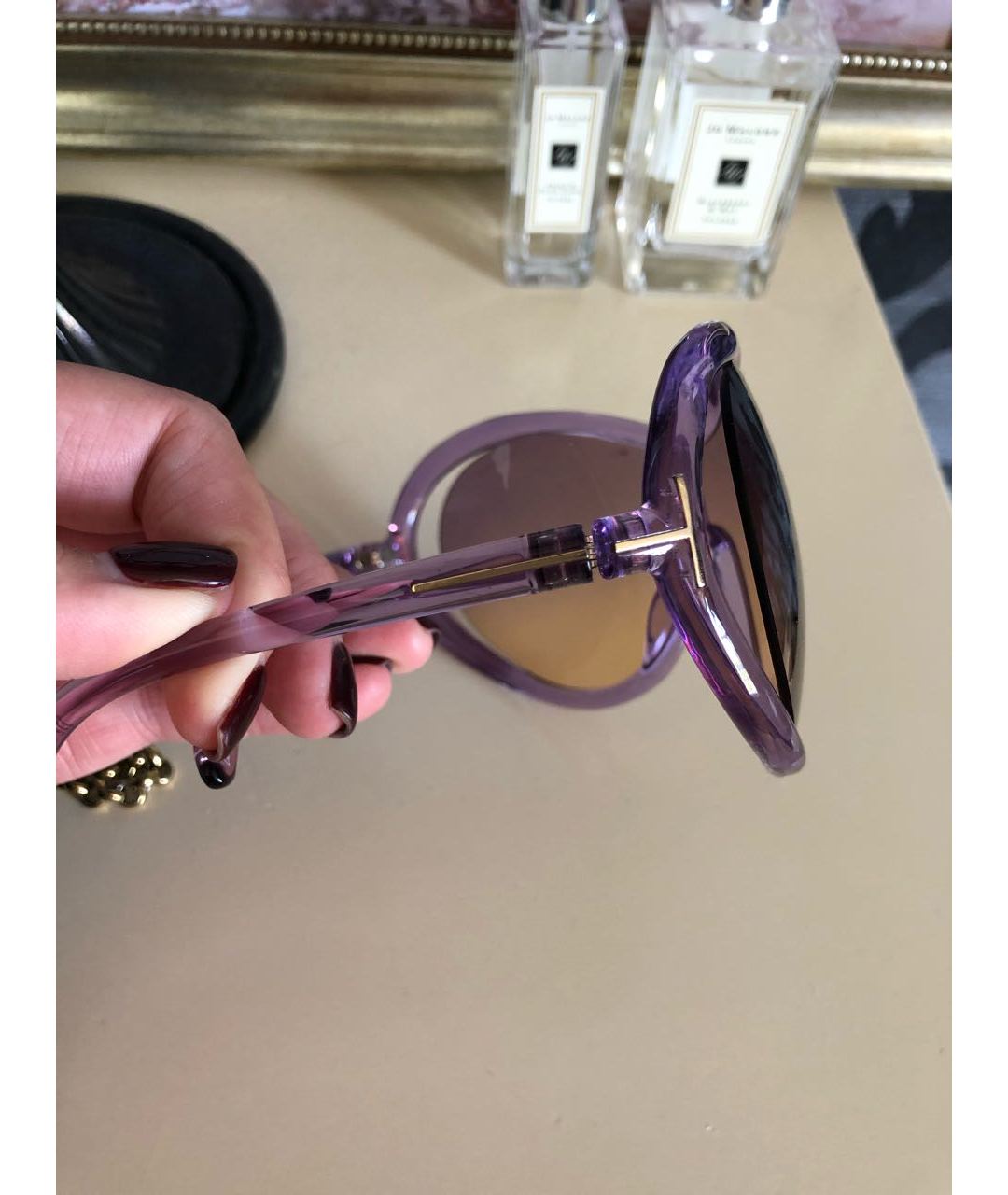 TOM FORD Фиолетовые пластиковые солнцезащитные очки, фото 4