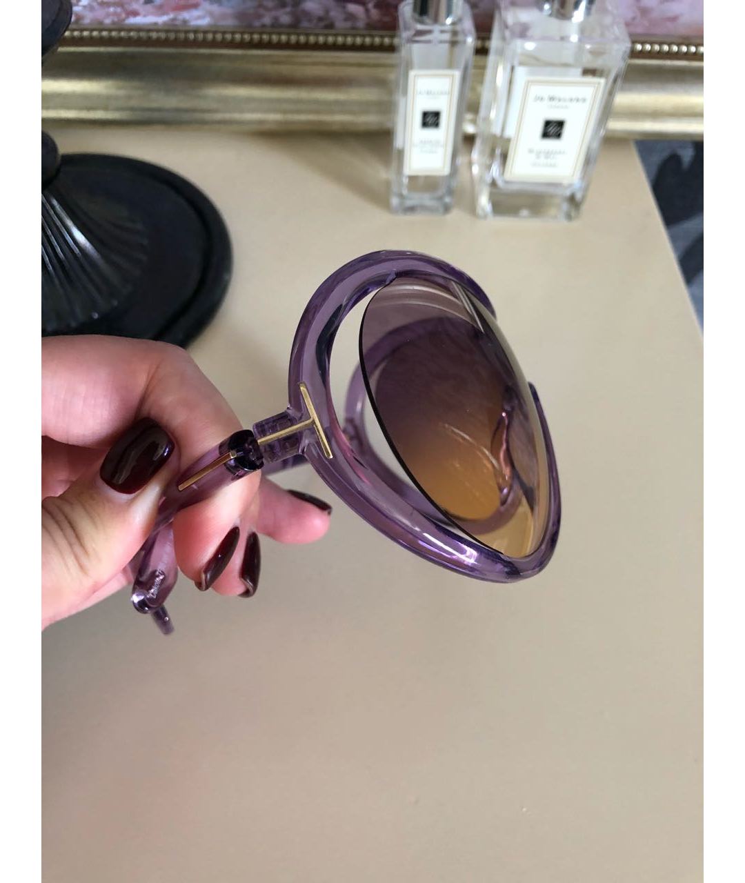 TOM FORD Фиолетовые пластиковые солнцезащитные очки, фото 3