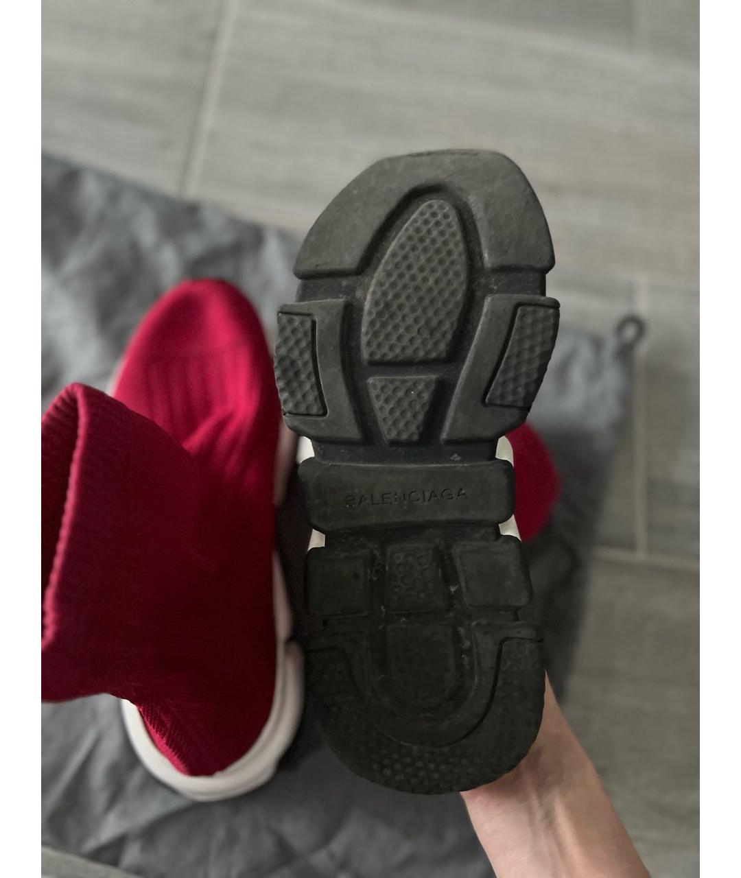 BALENCIAGA Бордовые текстильные кроссовки, фото 6