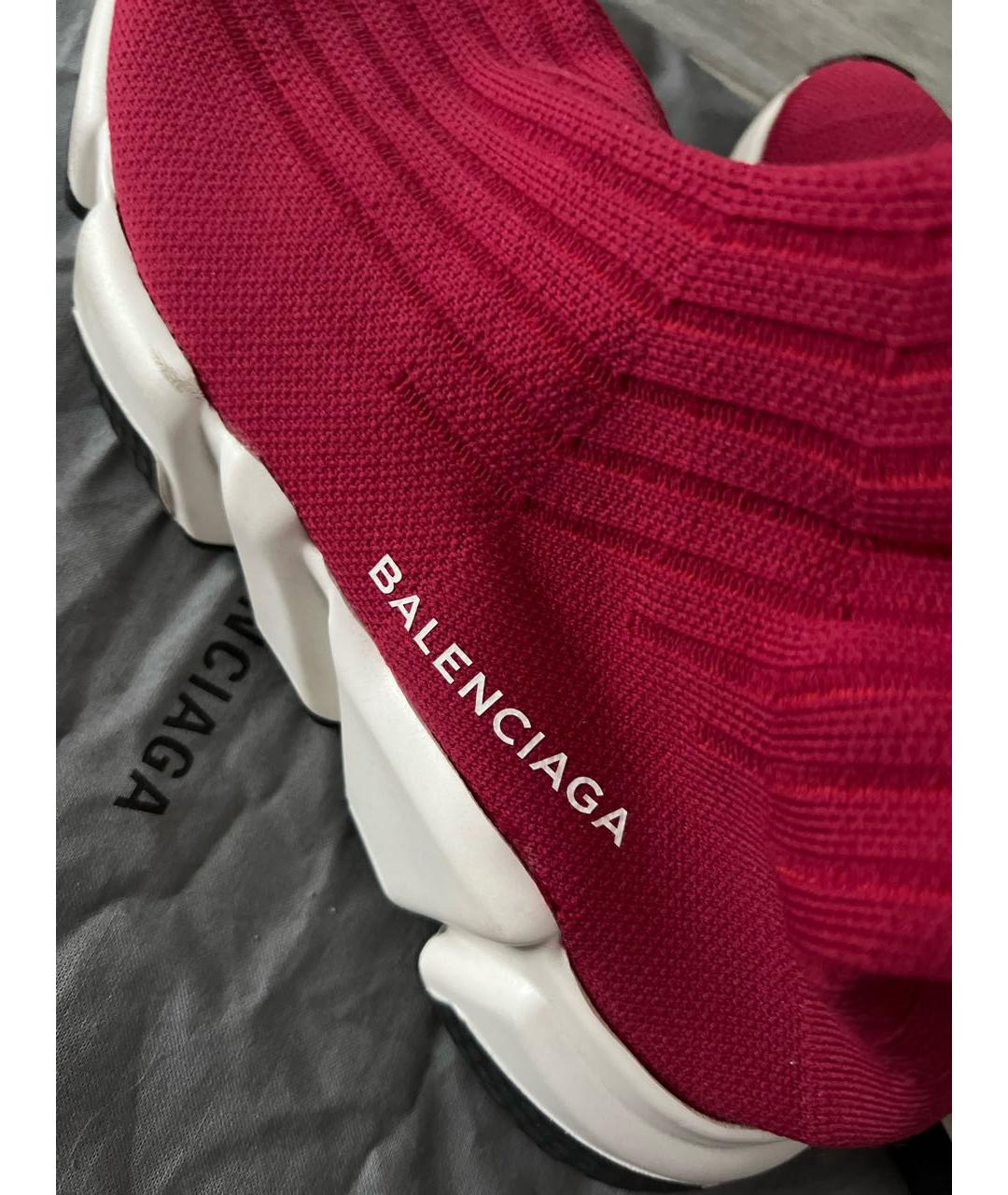 BALENCIAGA Бордовые текстильные кроссовки, фото 5