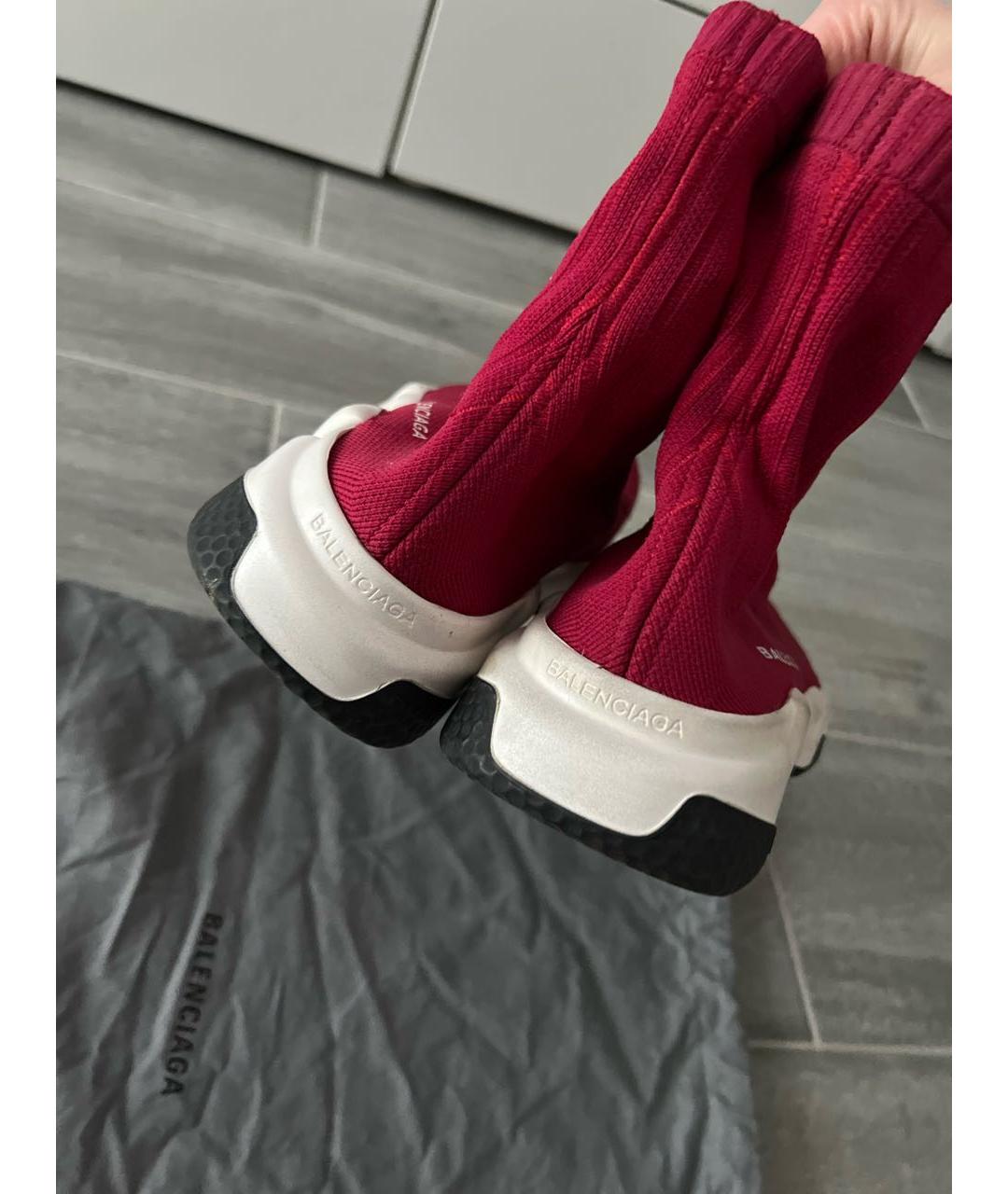 BALENCIAGA Бордовые текстильные кроссовки, фото 3