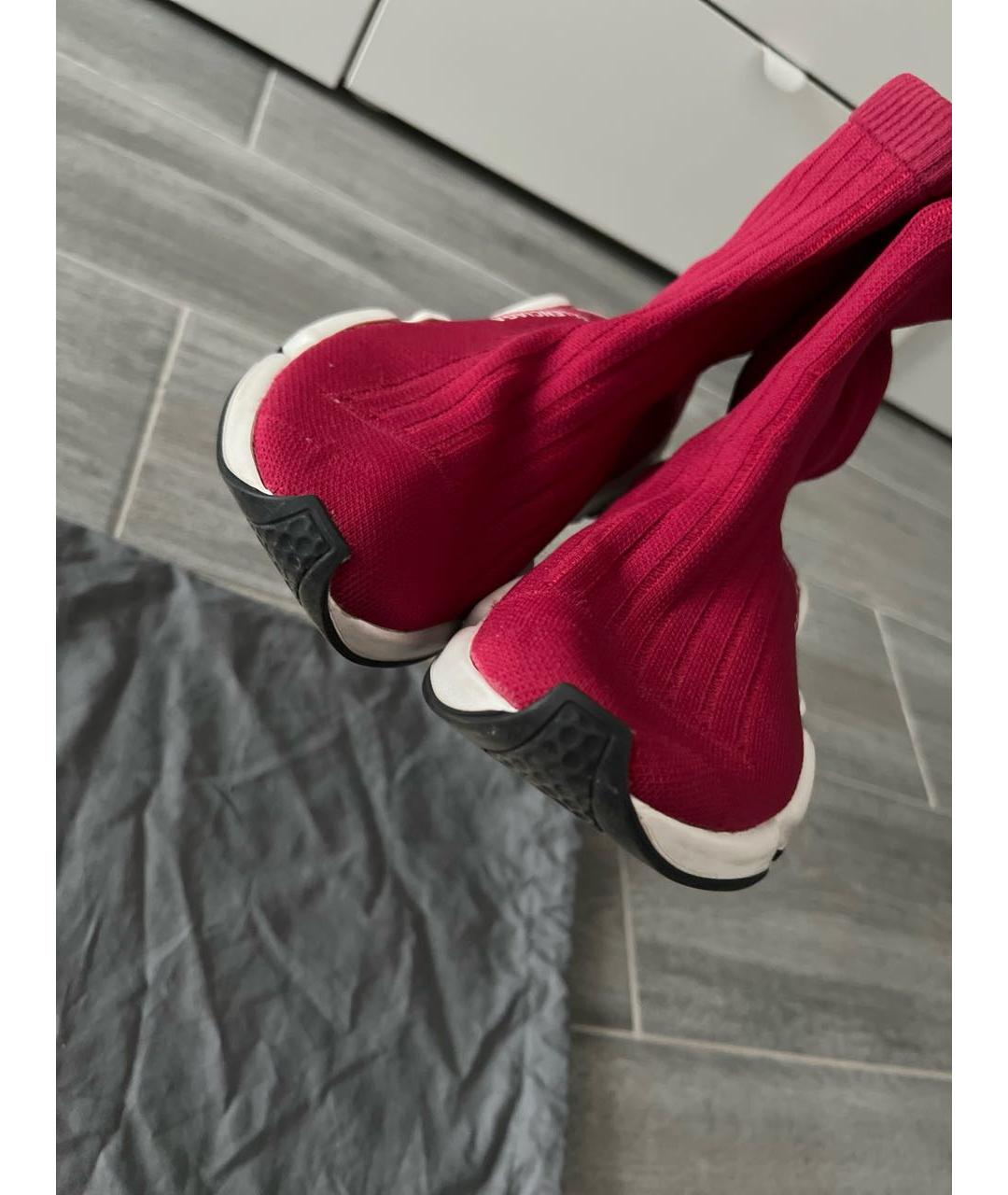 BALENCIAGA Бордовые текстильные кроссовки, фото 4