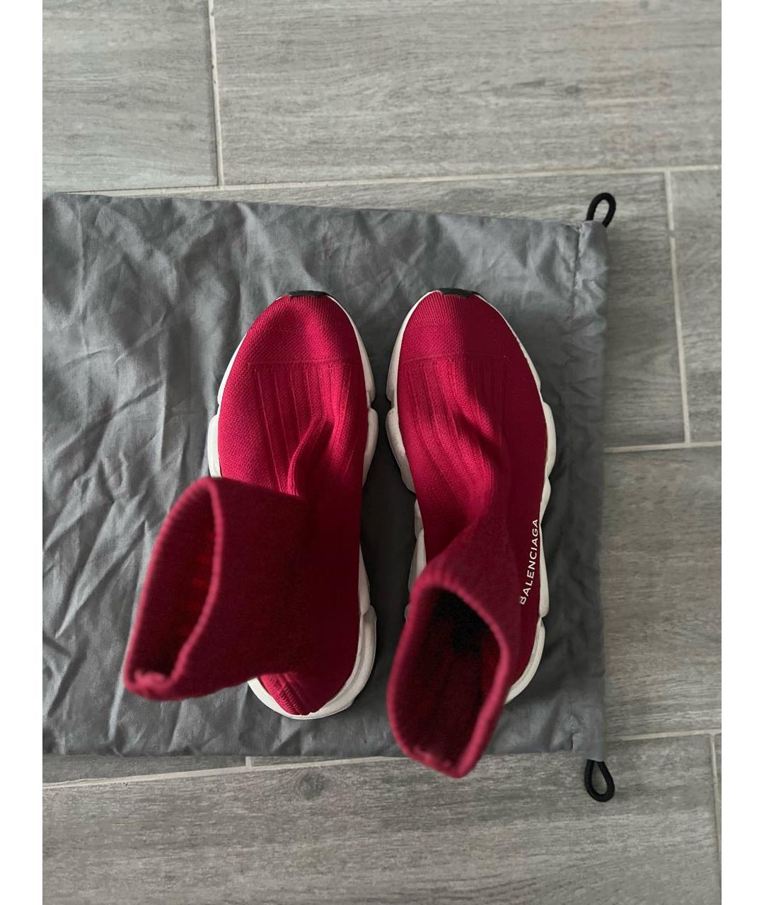 BALENCIAGA Бордовые текстильные кроссовки, фото 2