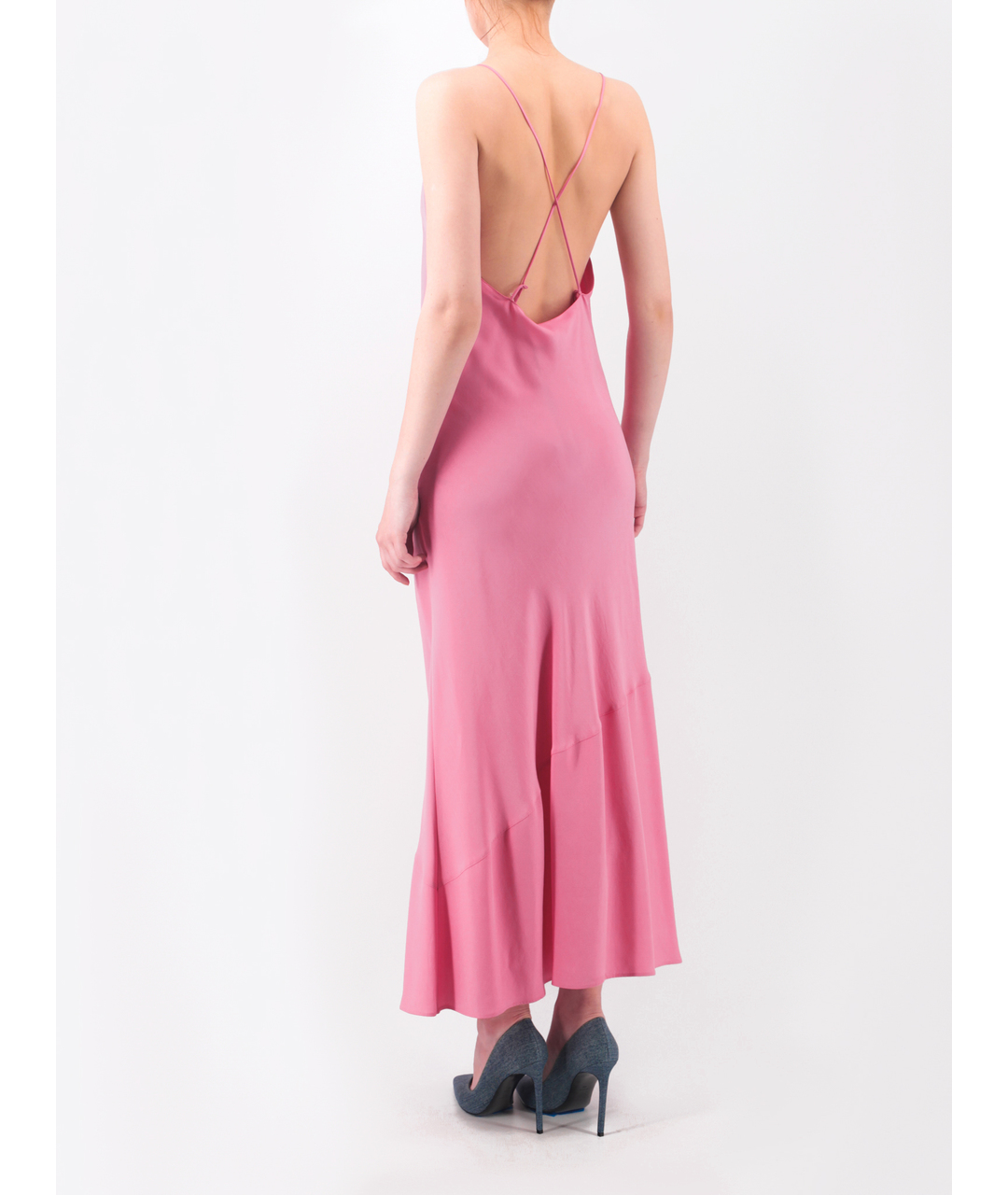 SIMONETTA RAVIZZA Розовое шелковое повседневное платье, фото 3