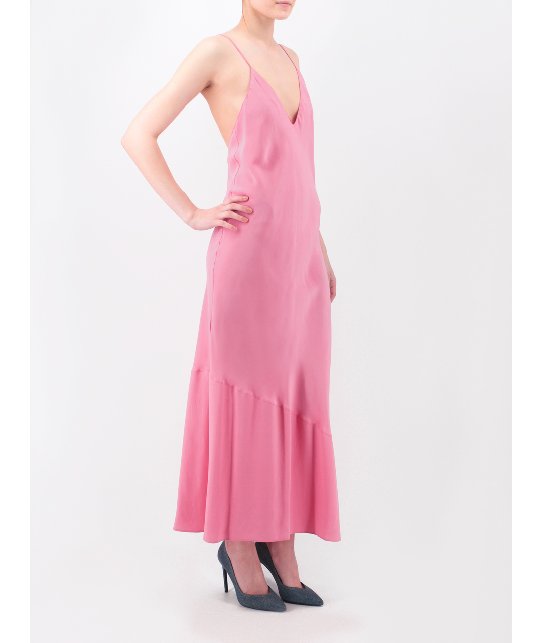 SIMONETTA RAVIZZA Розовое шелковое повседневное платье, фото 2