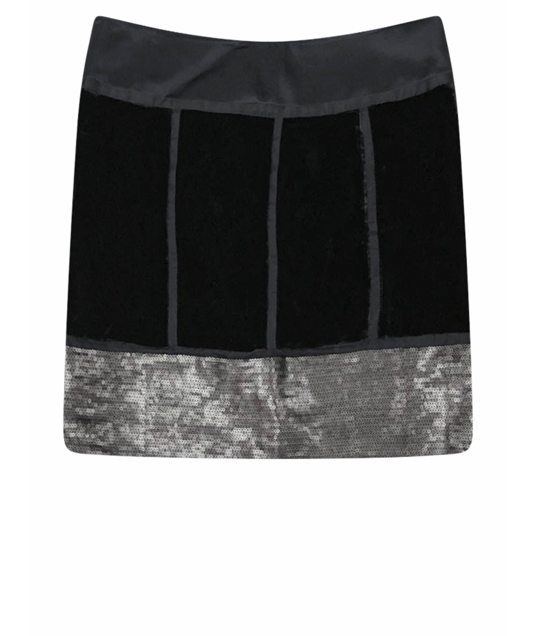 DIANE VON FURSTENBERG Черная бархатная юбка мини, фото 1