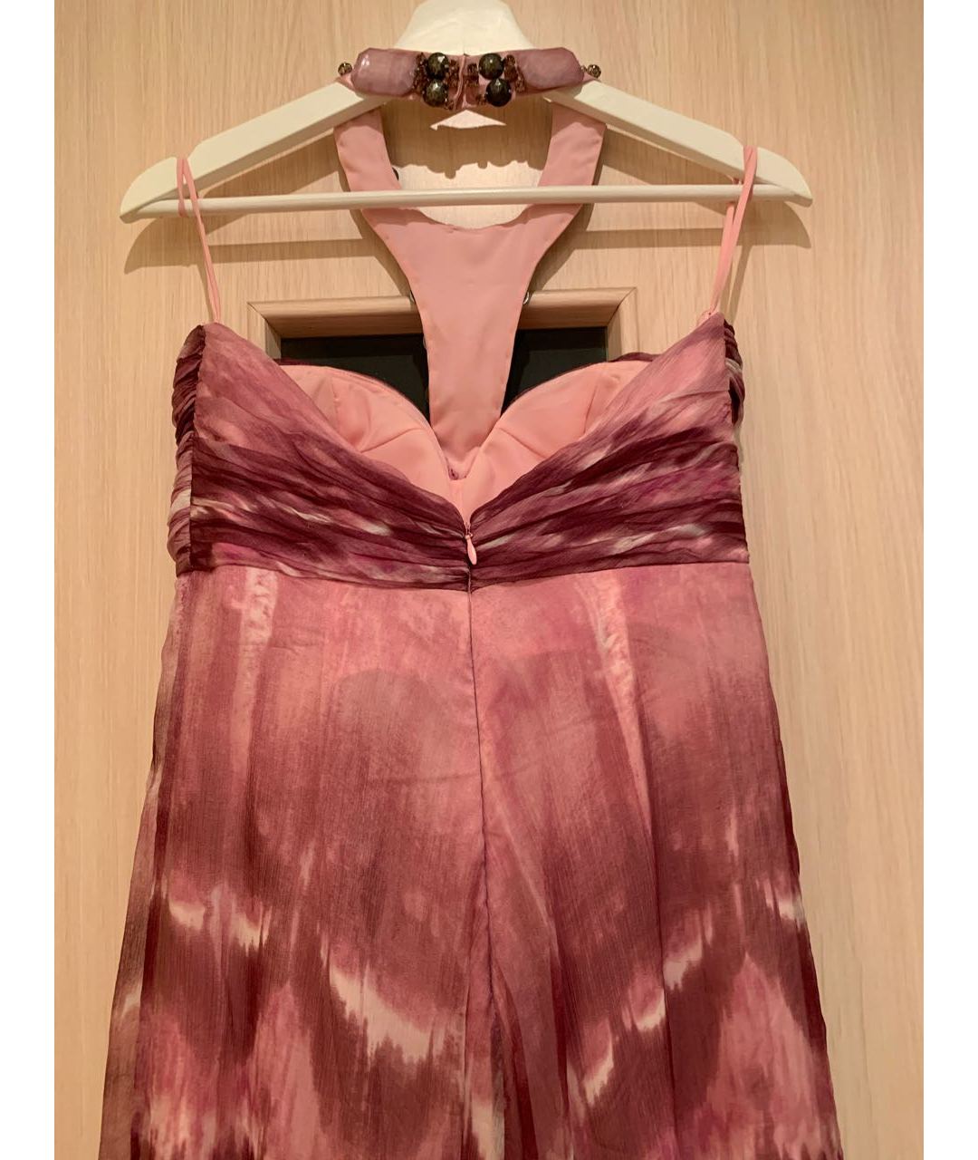 JOVANI Розовое шелковое вечернее платье, фото 3