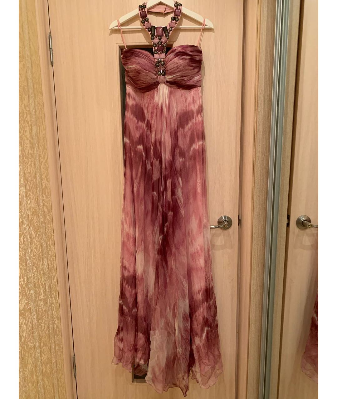 JOVANI Розовое шелковое вечернее платье, фото 5