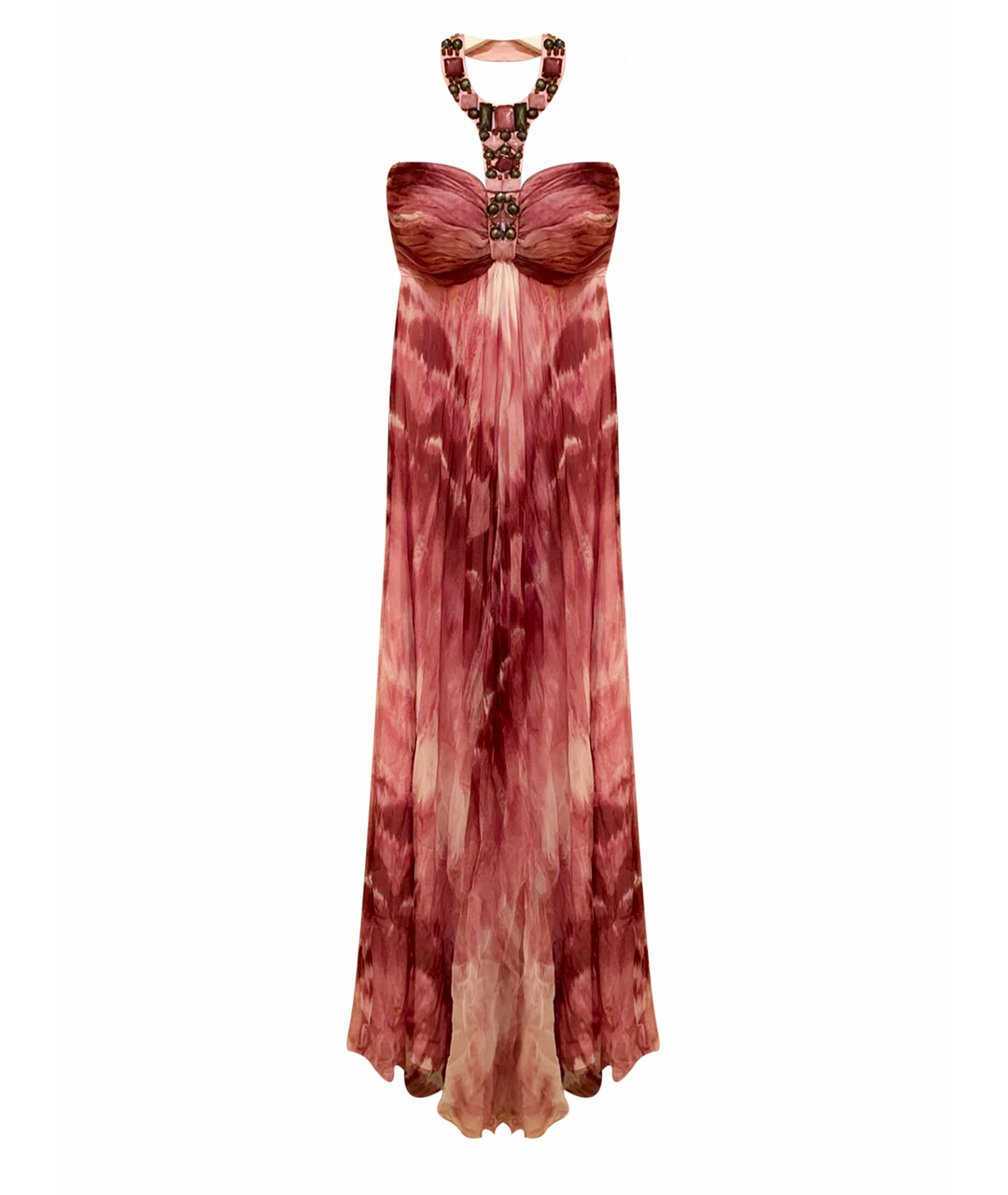 JOVANI Розовое шелковое вечернее платье, фото 1