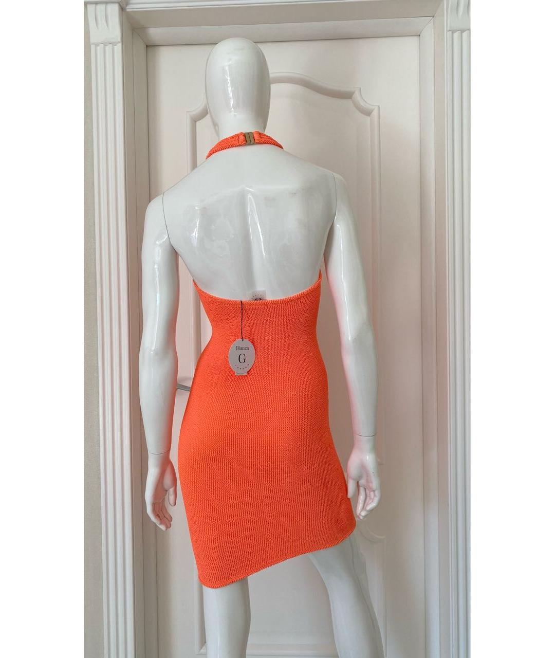 HUNZA G Оранжевое синтетическое повседневное платье, фото 7