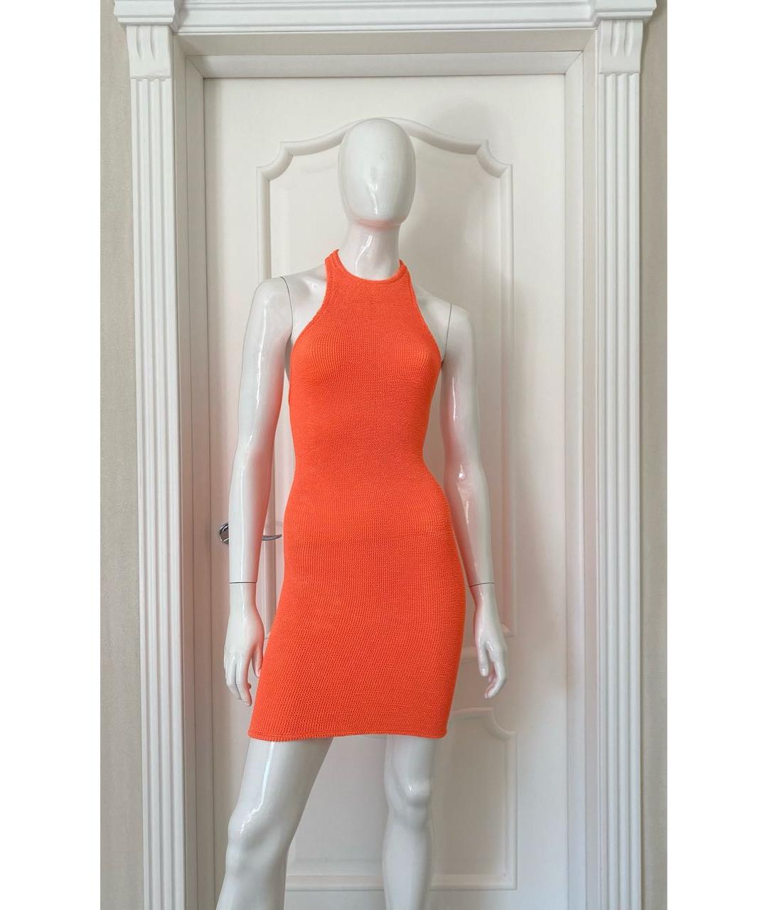 HUNZA G Оранжевое синтетическое повседневное платье, фото 6