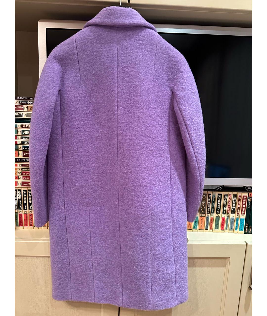 CARVEN Фиолетовое шерстяное пальто, фото 2