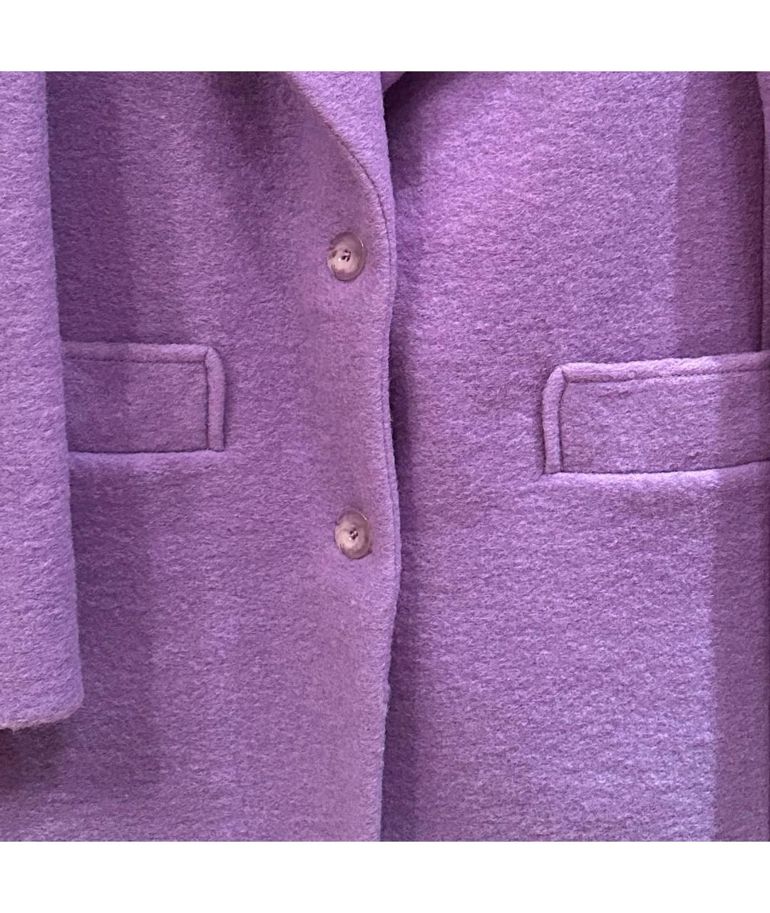 CARVEN Фиолетовое шерстяное пальто, фото 6