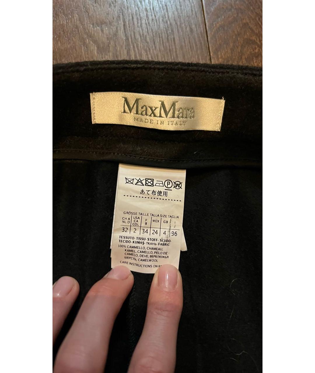 MAX MARA Черные шерстяные брюки широкие, фото 3