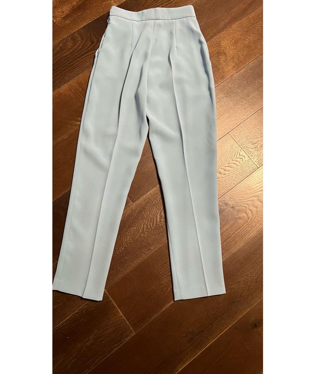 ELISABETTA FRANCHI Голубые вискозные брюки узкие, фото 3