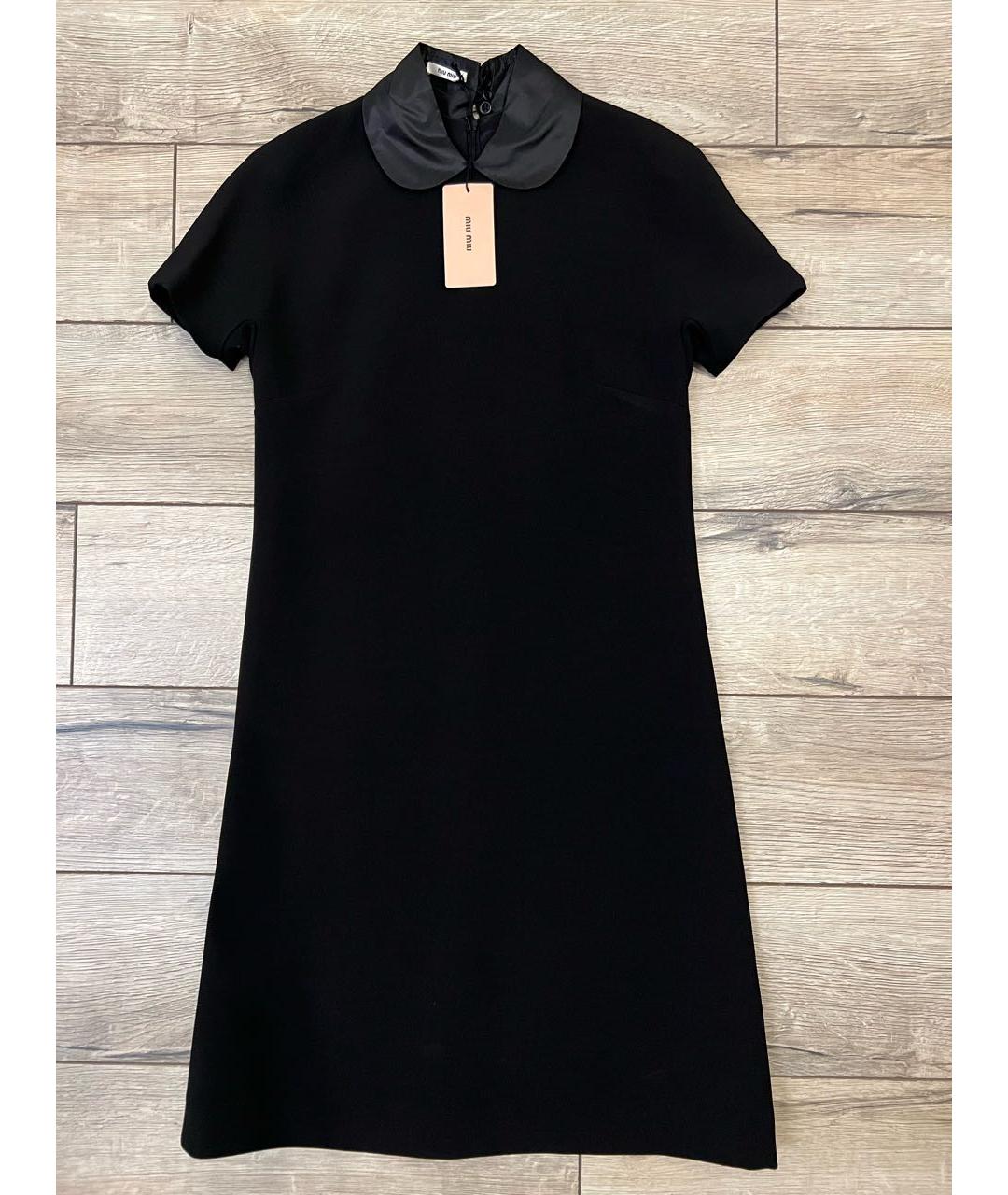 MIU MIU Черное вискозное коктейльное платье, фото 7