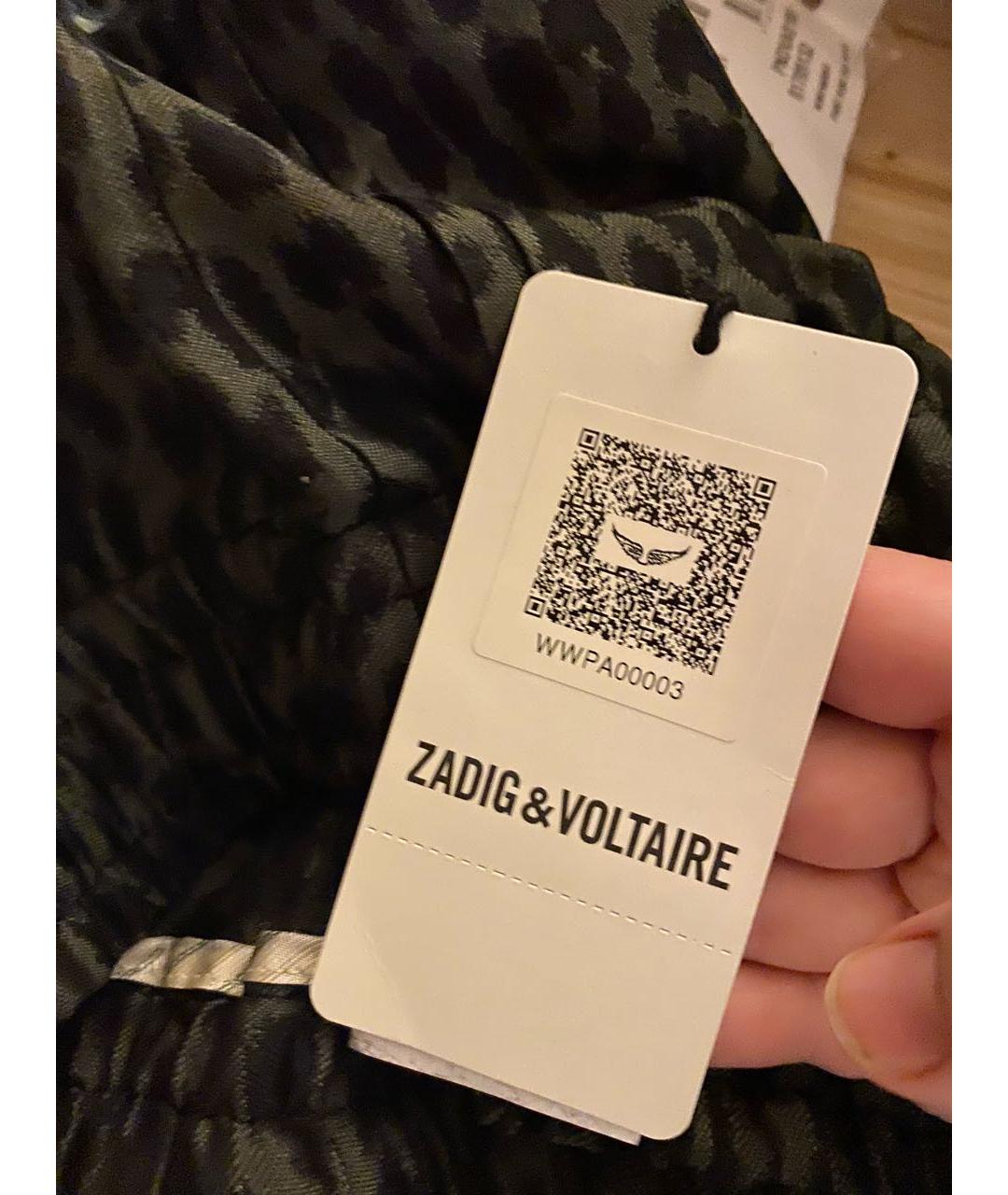 ZADIG & VOLTAIRE Хаки вискозные прямые брюки, фото 7