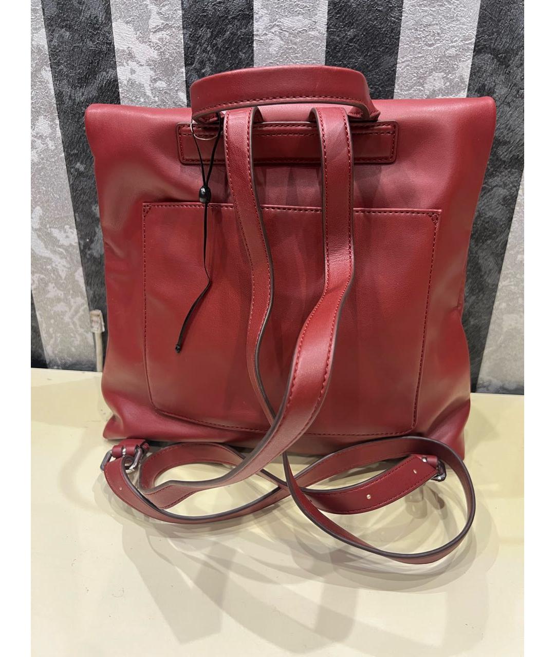 DKNY Бордовый кожаный рюкзак, фото 3