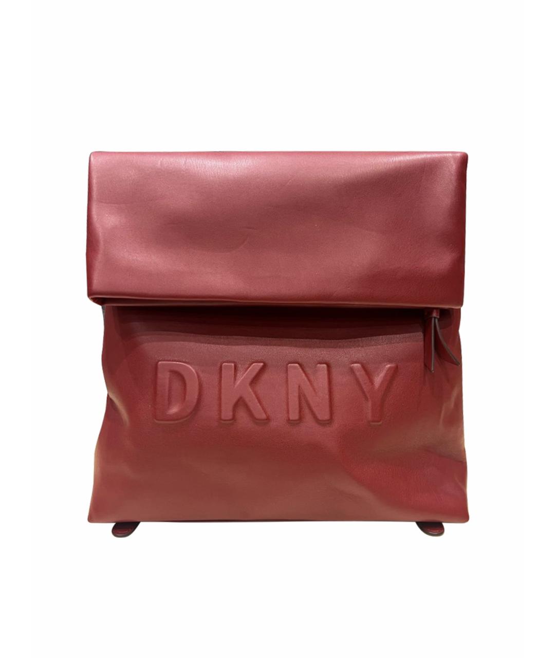 DKNY Бордовый кожаный рюкзак, фото 1