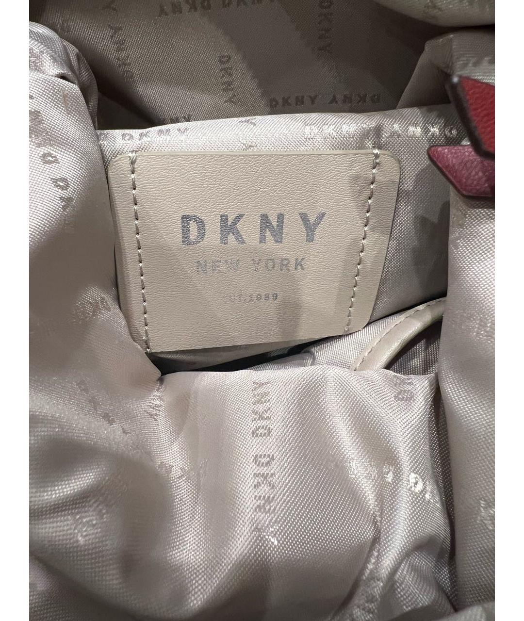 DKNY Бордовый кожаный рюкзак, фото 4