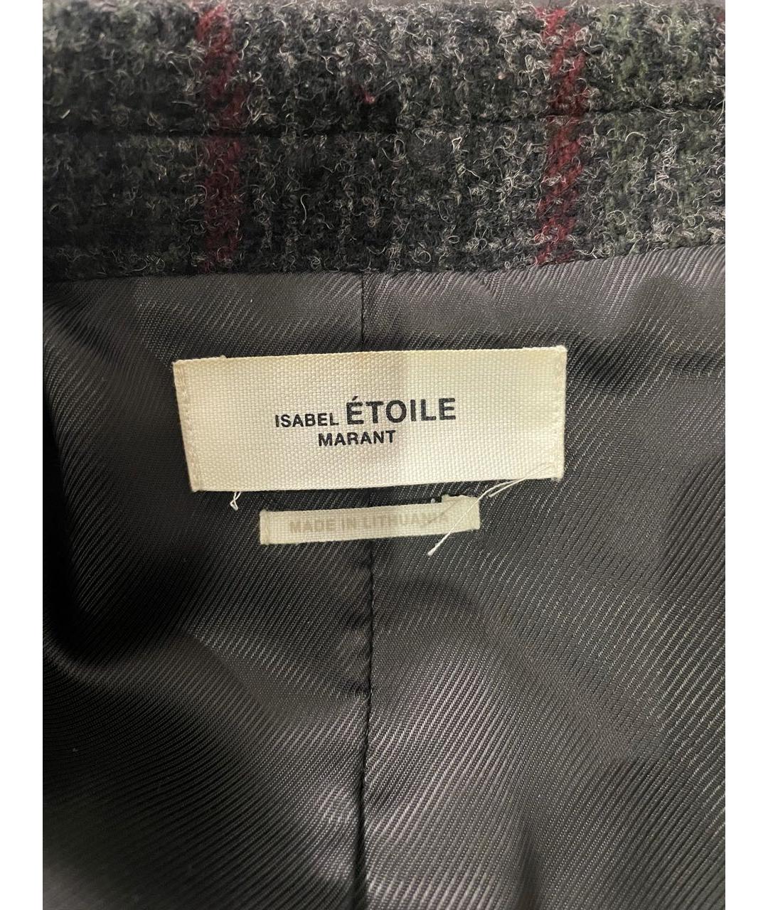 ISABEL MARANT ETOILE Антрацитовый шерстяной жакет/пиджак, фото 8