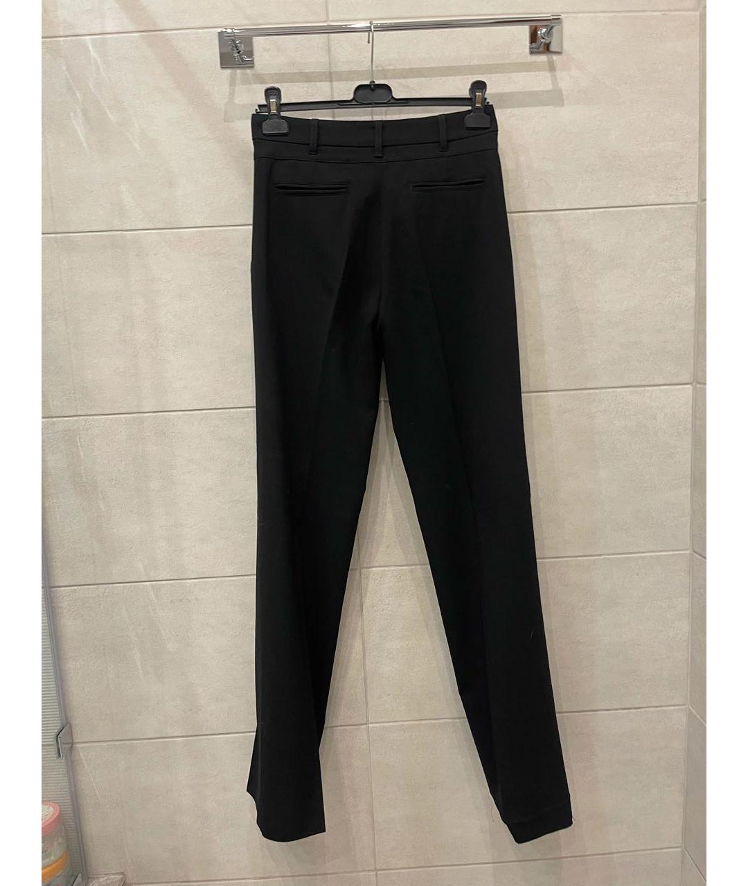 ANN DEMEULEMEESTER Черные шерстяные прямые брюки, фото 2