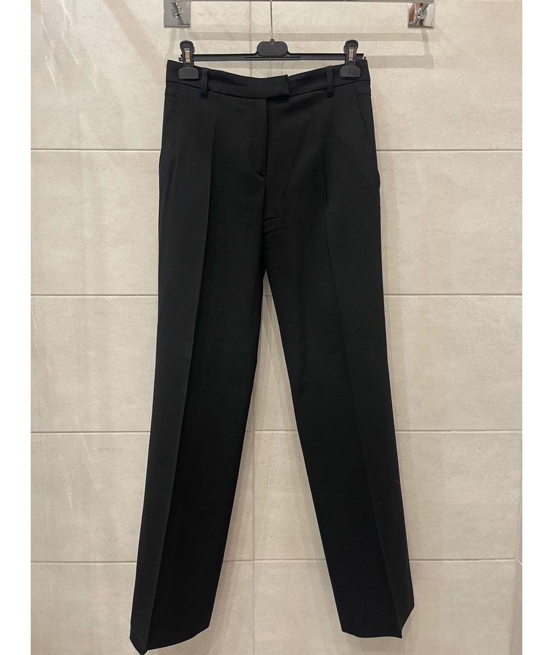 ANN DEMEULEMEESTER Черные шерстяные прямые брюки, фото 5