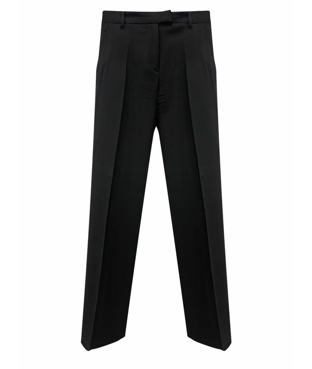ANN DEMEULEMEESTER Черные шерстяные прямые брюки, фото 1