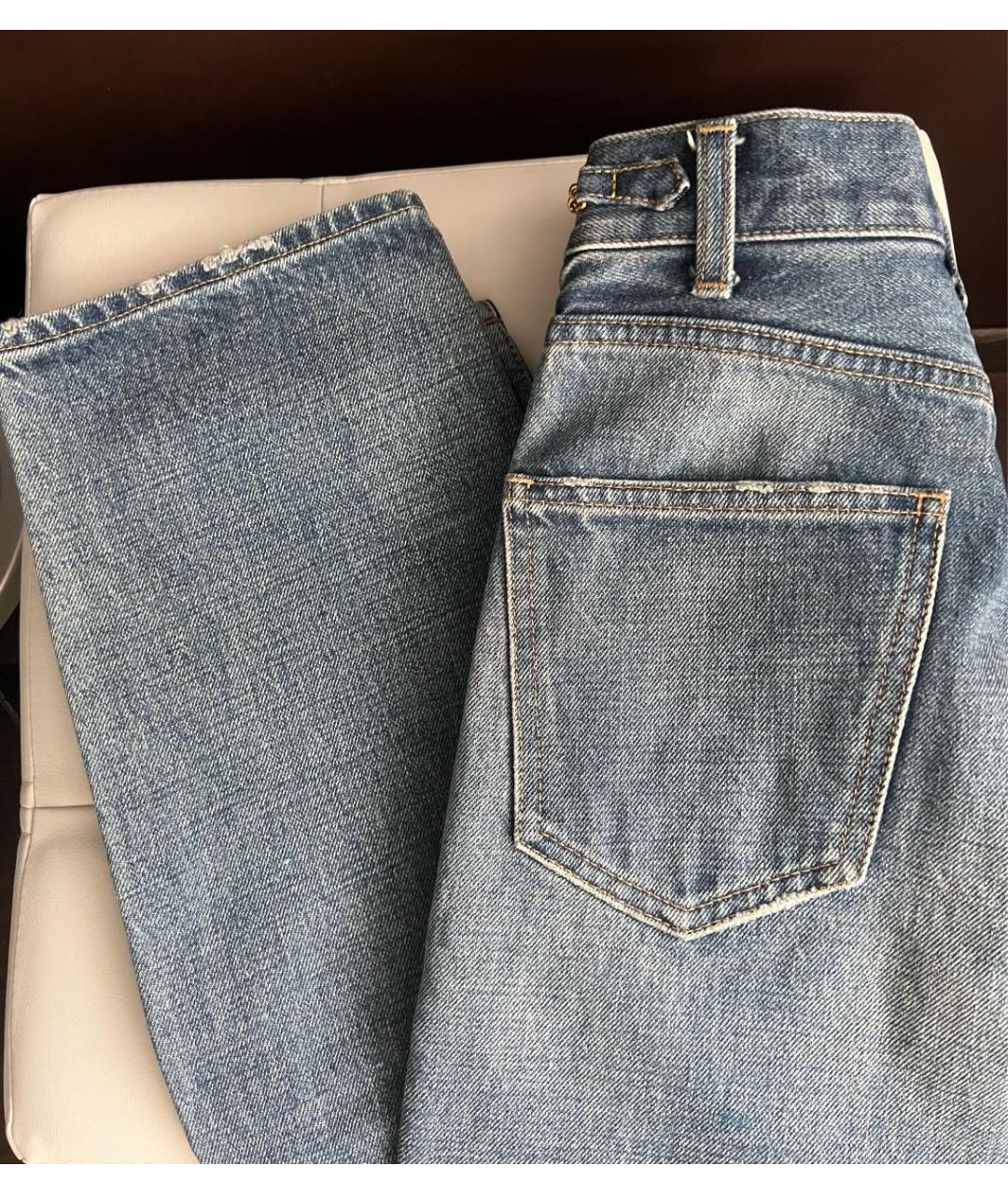 CELINE PRE-OWNED Голубые хлопковые прямые джинсы, фото 7