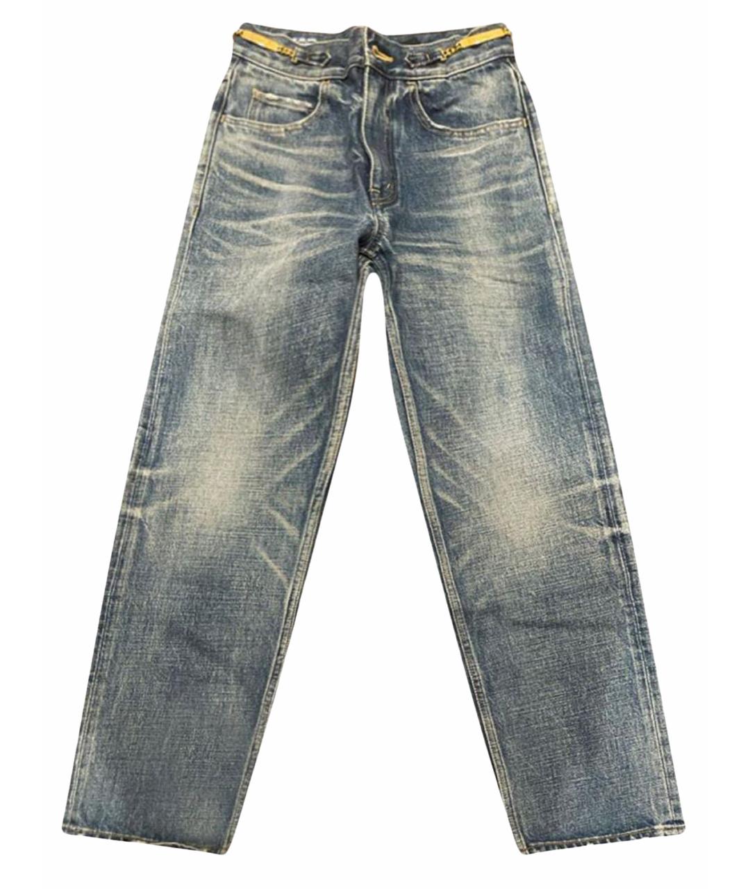 CELINE Голубые хлопковые прямые джинсы, фото 1