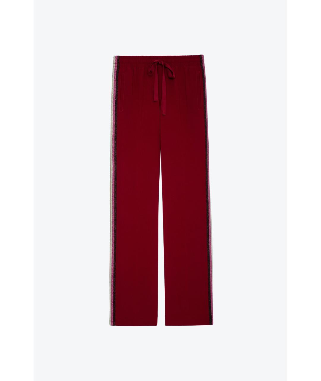 ZADIG & VOLTAIRE Бордовые полиэстеровые прямые брюки, фото 7
