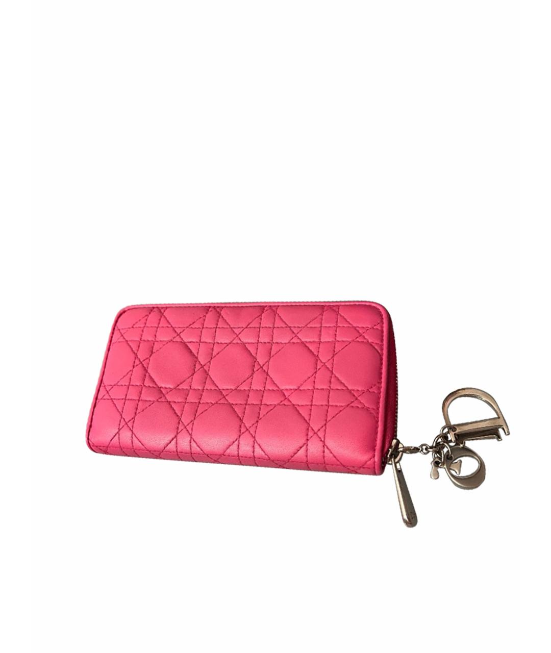 CHRISTIAN DIOR Фуксия кожаный кошелек, фото 1