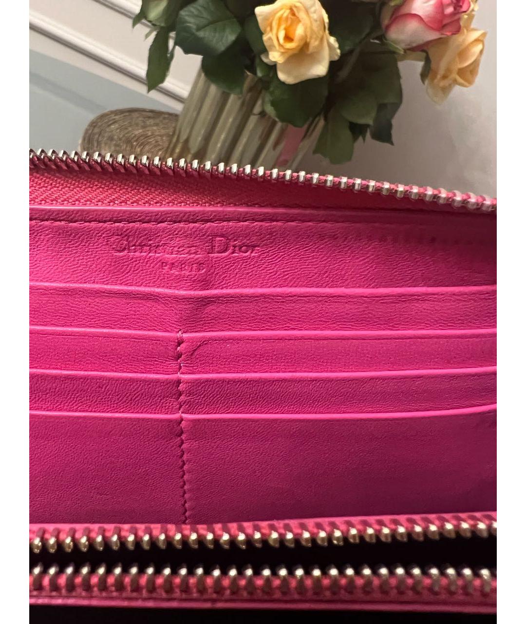 CHRISTIAN DIOR Фуксия кожаный кошелек, фото 3