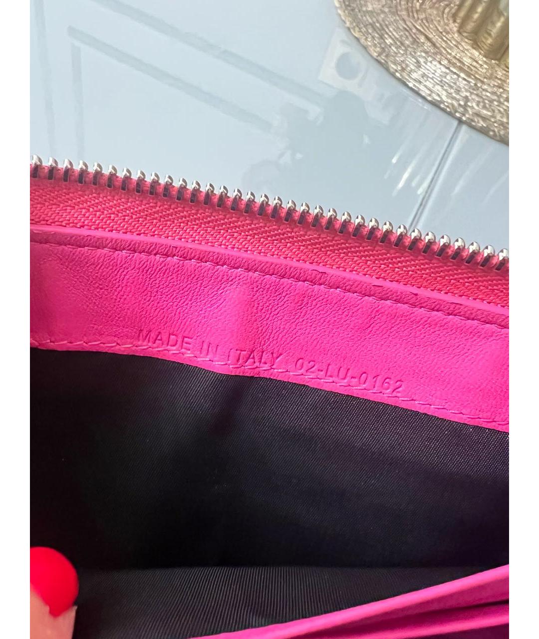 CHRISTIAN DIOR Фуксия кожаный кошелек, фото 4