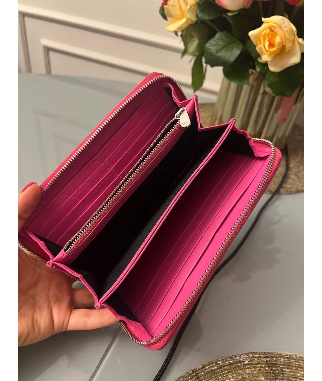 CHRISTIAN DIOR Фуксия кожаный кошелек, фото 2