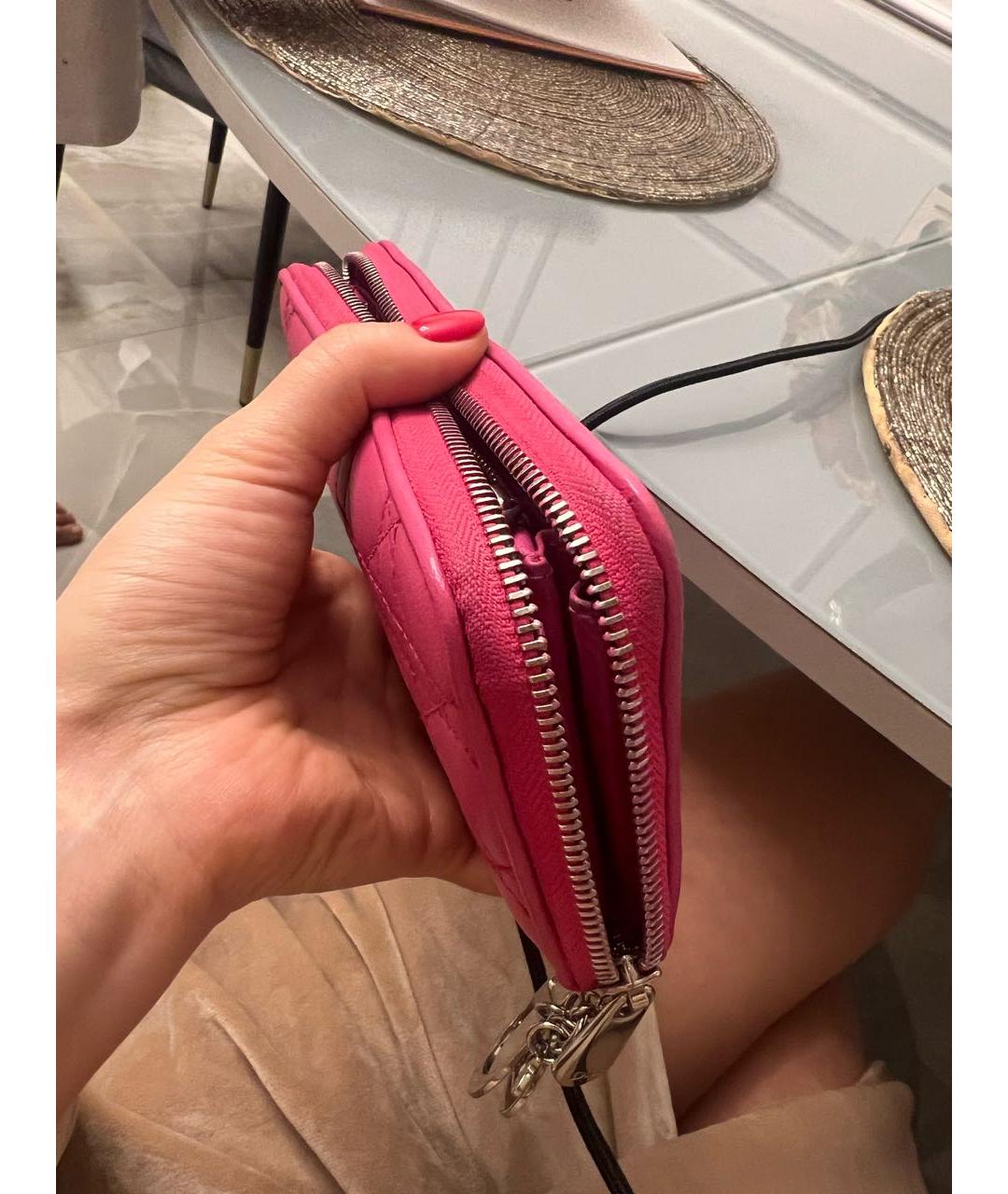 CHRISTIAN DIOR Фуксия кожаный кошелек, фото 6